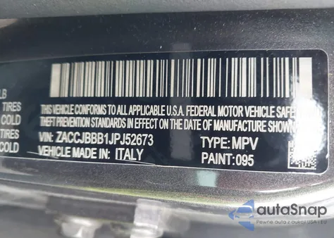 2018 Jeep Renegade Altitude 4X4 from USA, damaged, VIN ZACCJBBB1JPJ52673